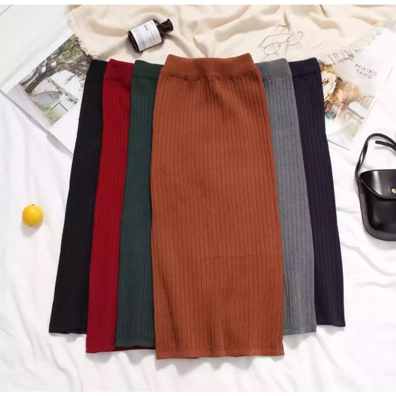 ROK SPAN KNIT Bodycon Bawahan Cantik